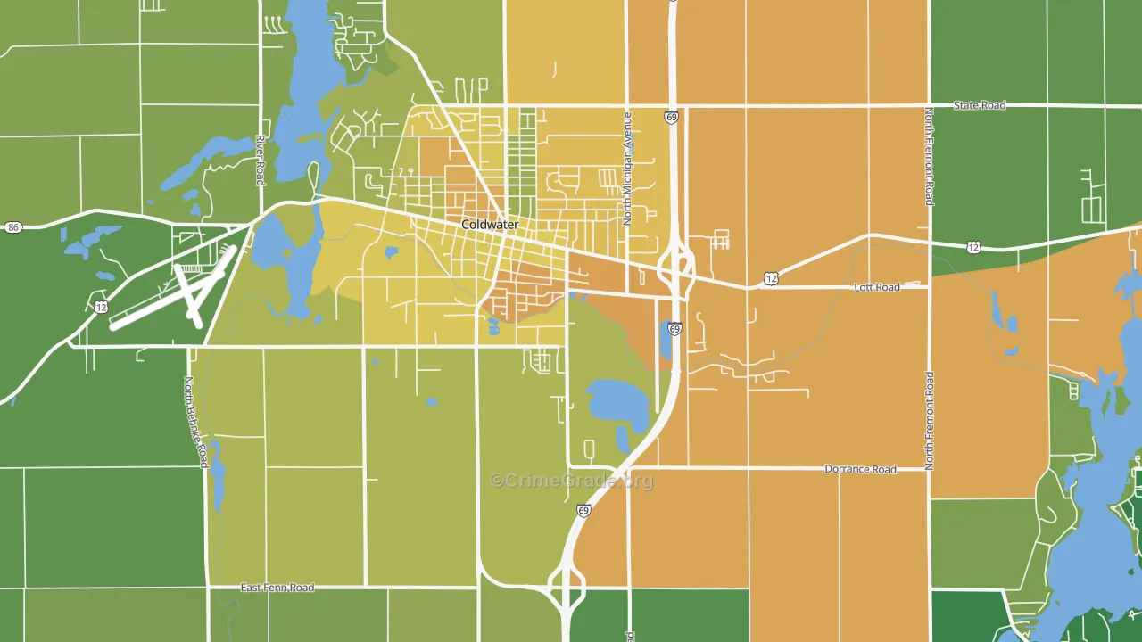 West Kinderhook, MI Map of Drug-Related Crime Rates