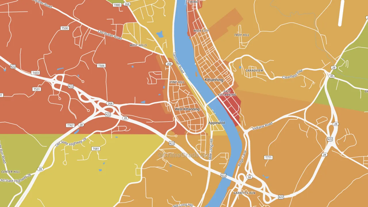 West Kittanning, PA Map of Drug-Related Crime Rates