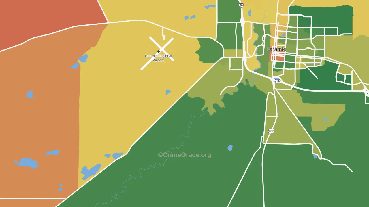 West Laramie, WY Map of Drug-Related Crime Rates