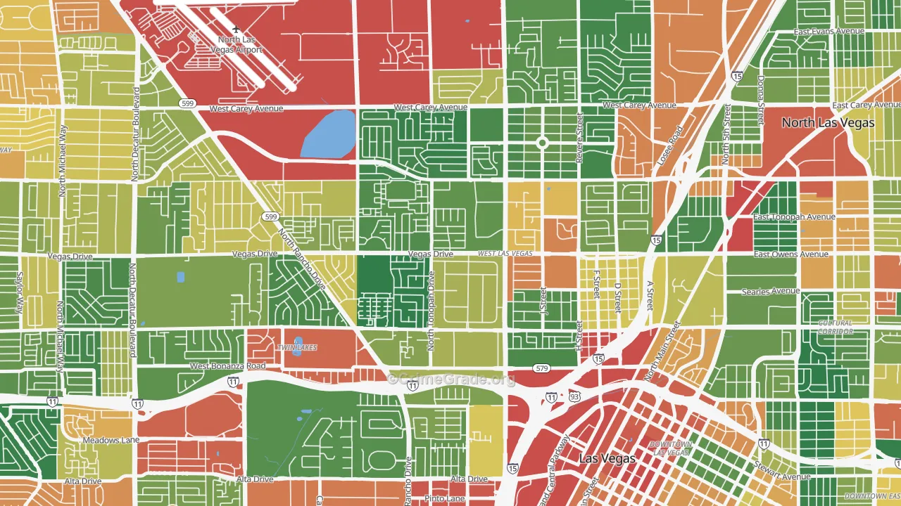 West Las Vegas, Las Vegas, NV Map of Drug-Related Crime Rates