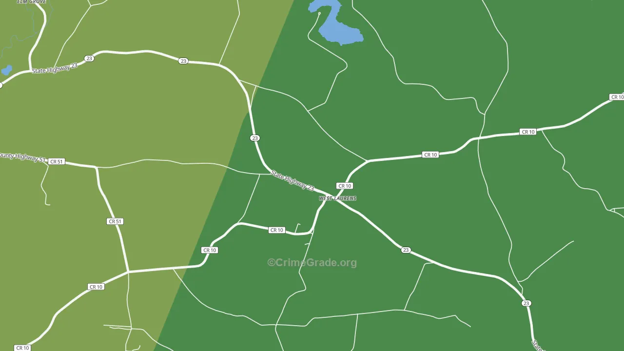 West Laurens, NY Map of Drug-Related Crime Rates