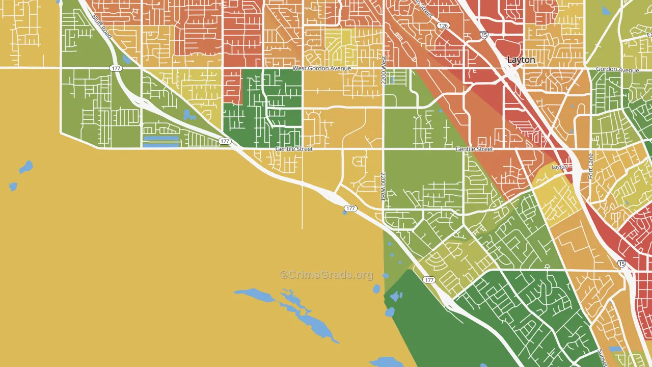 West Layton, UT Map of Drug-Related Crime Rates