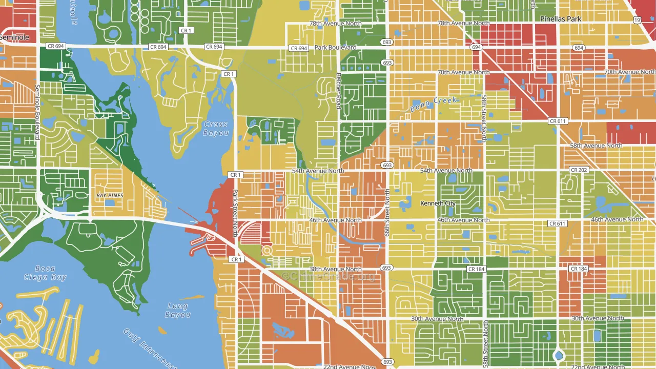 West Lealman, FL Map of Drug-Related Crime Rates