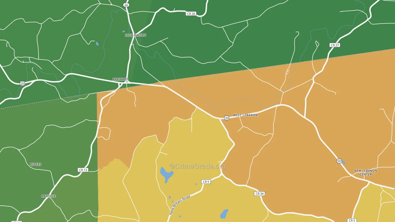 West Lebanon, NY Map of Drug-Related Crime Rates