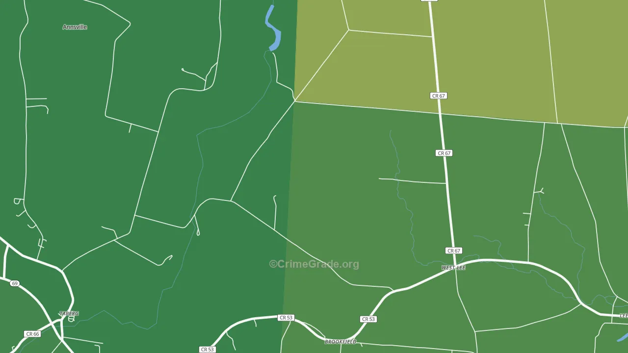 West Lee, NY Map of Drug-Related Crime Rates