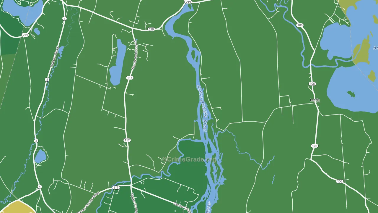West Leeds, ME Map of Drug-Related Crime Rates