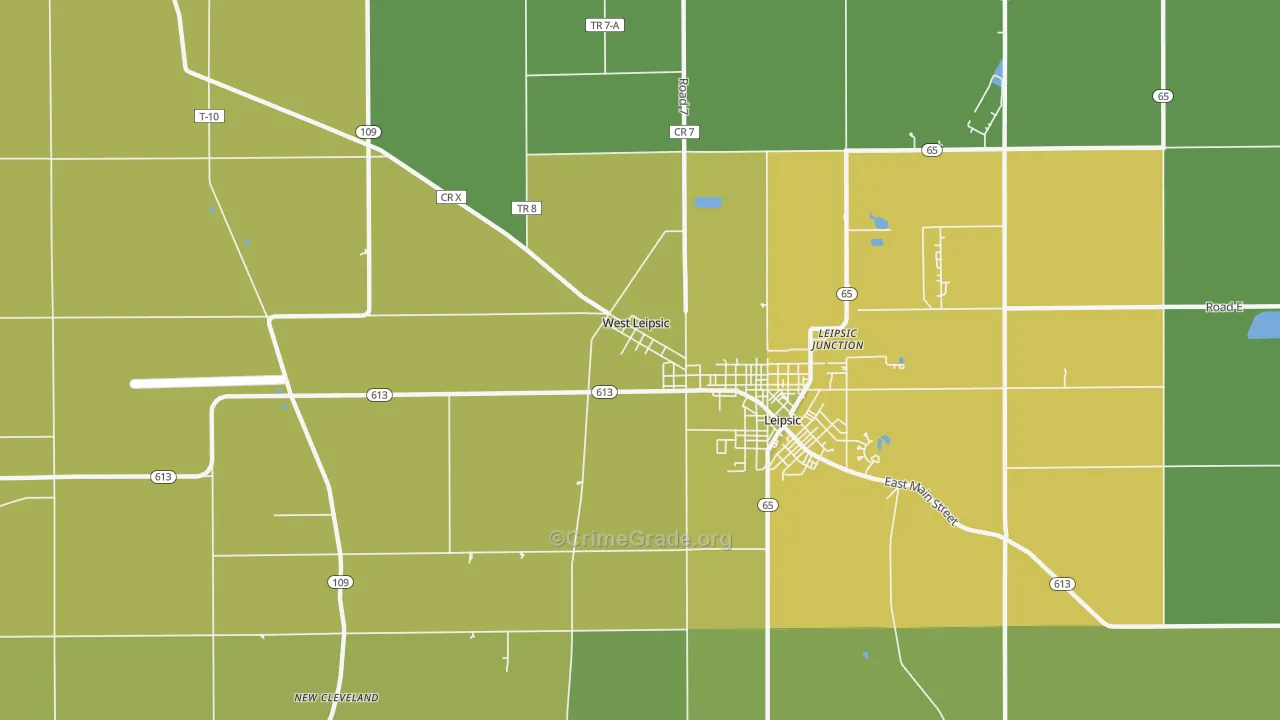 West Leipsic, OH Map of Drug-Related Crime Rates