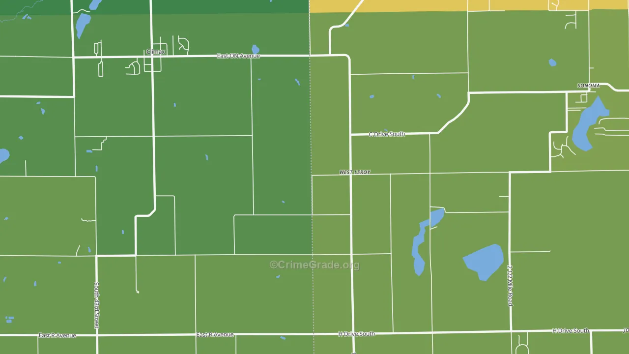 West Leroy, MI Map of Drug-Related Crime Rates