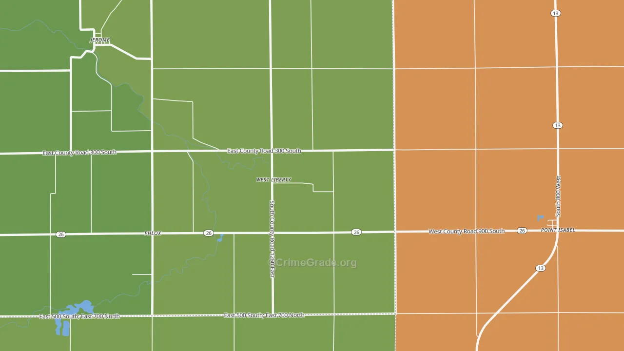 West Liberty, IN Map of Drug-Related Crime Rates