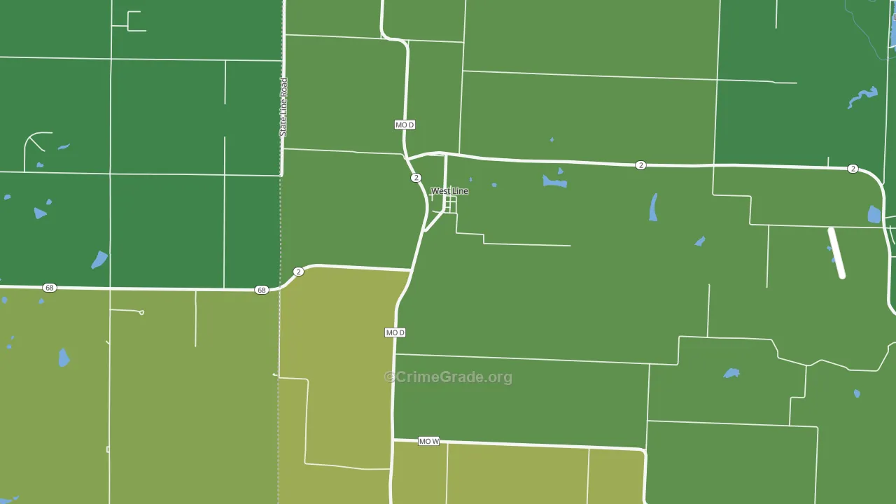West Line, MO Map of Drug-Related Crime Rates