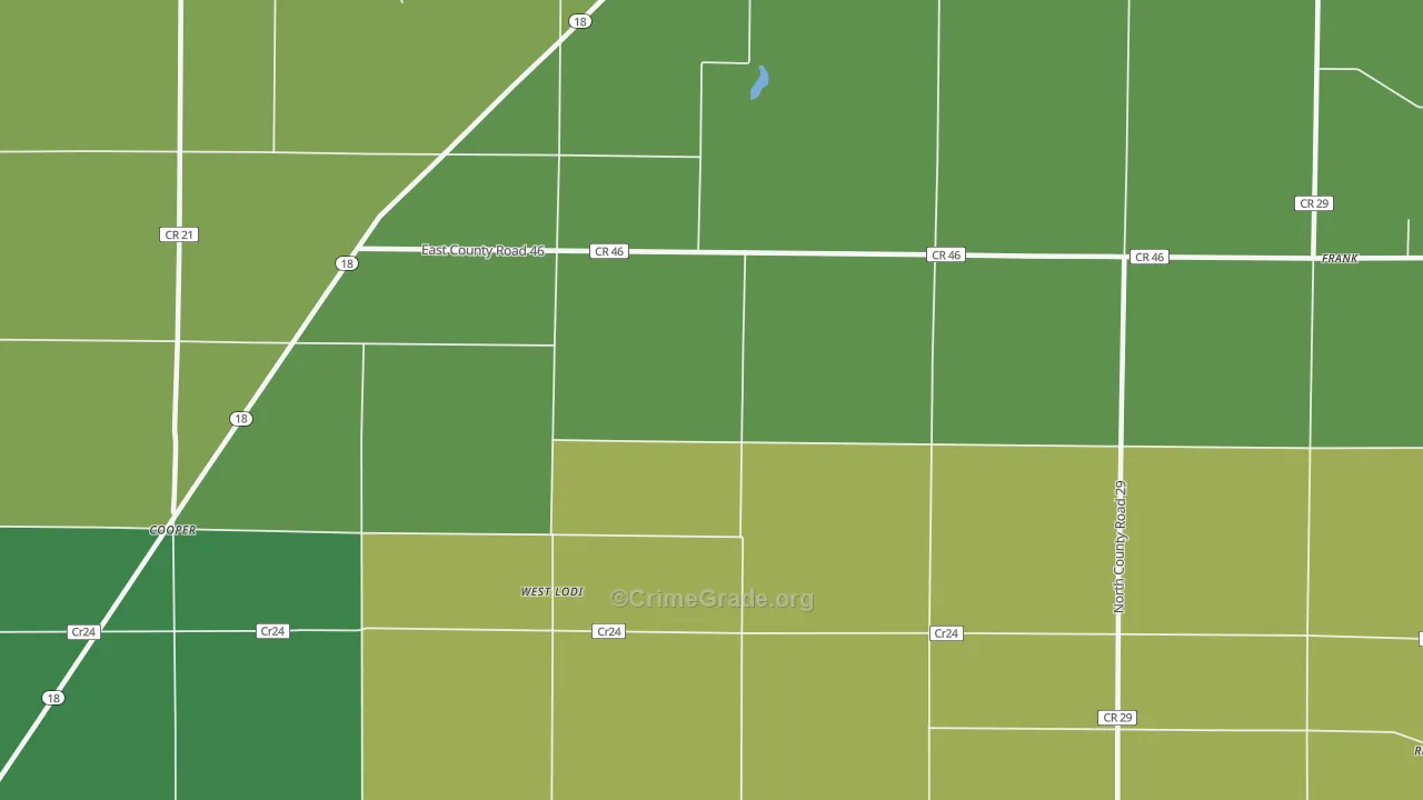 West Lodi, OH Map of Drug-Related Crime Rates