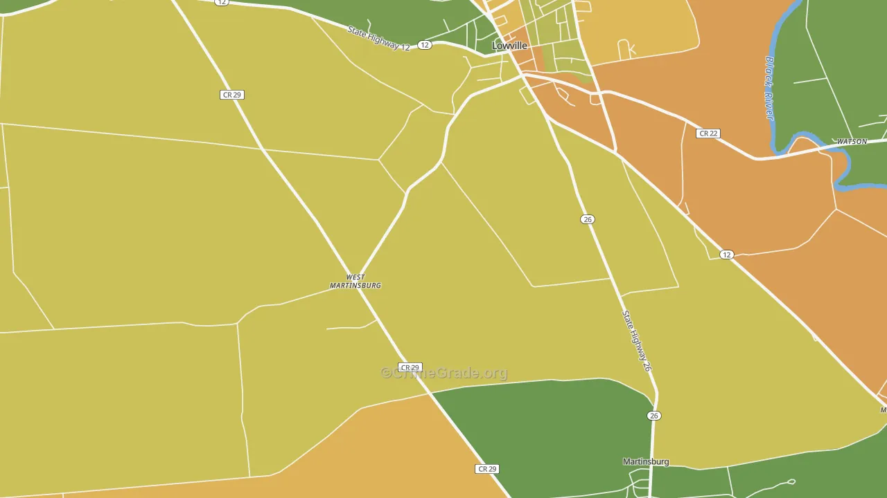 West Martinsburg, NY Map of Drug-Related Crime Rates