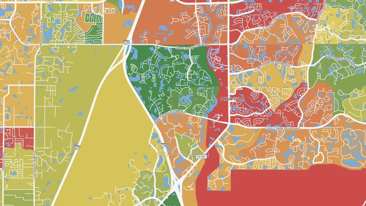 West Meadows, Tampa, FL Map of Drug-Related Crime Rates