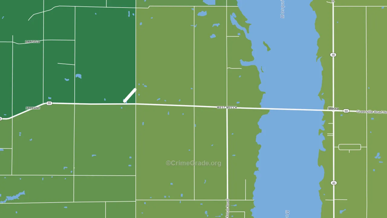 West Mecca, OH Map of Drug-Related Crime Rates