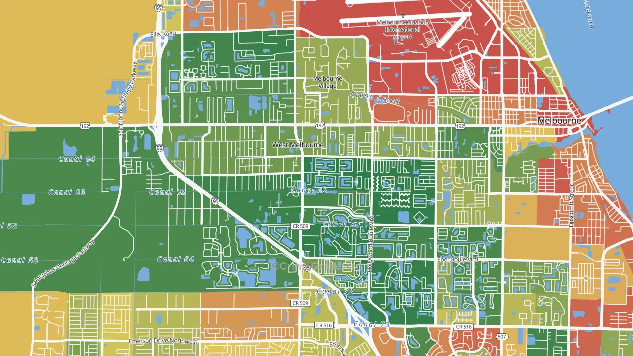 West Melbourne, FL Map of Drug-Related Crime Rates