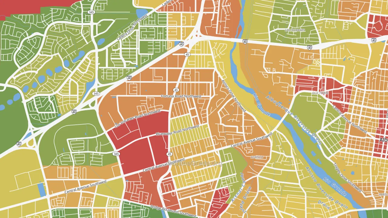 West Mesa, Albuquerque, NM Map of Drug-Related Crime Rates