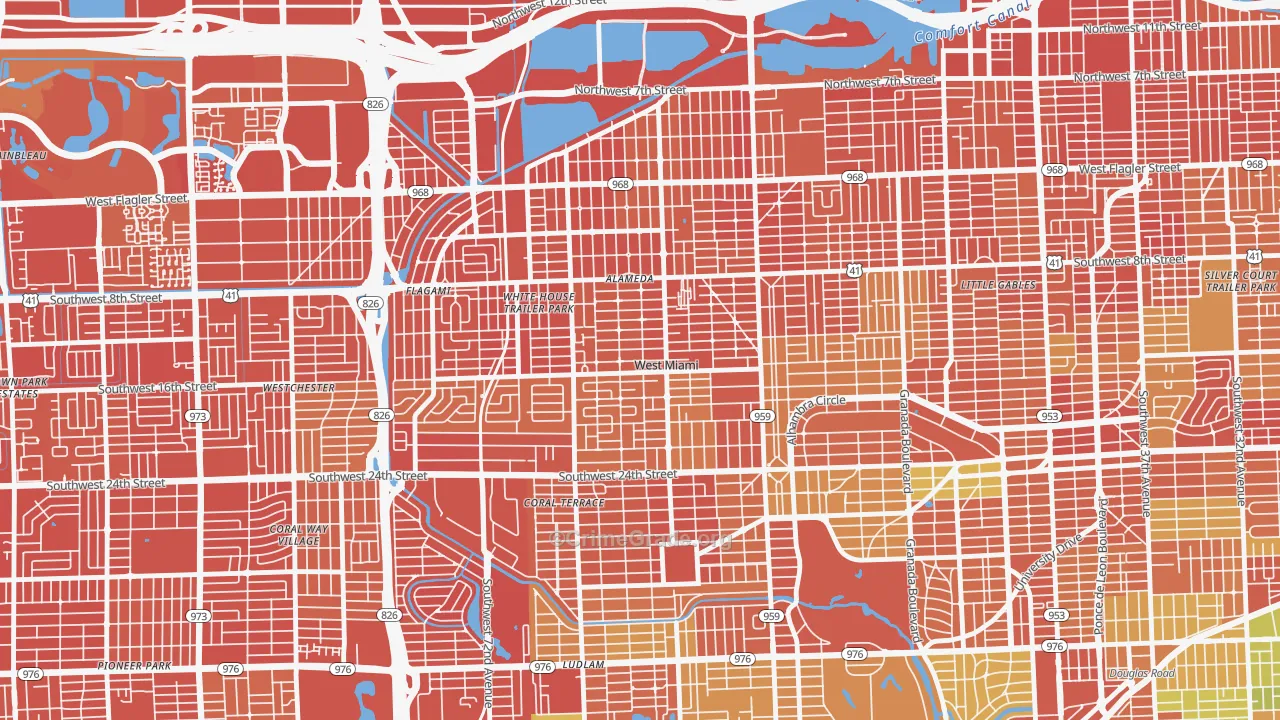 West Miami, FL Map of Drug-Related Crime Rates