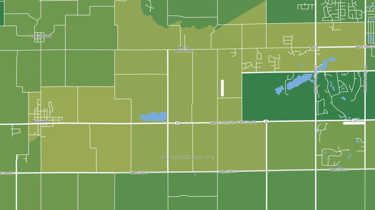 West Middleton, IN Map of Drug-Related Crime Rates