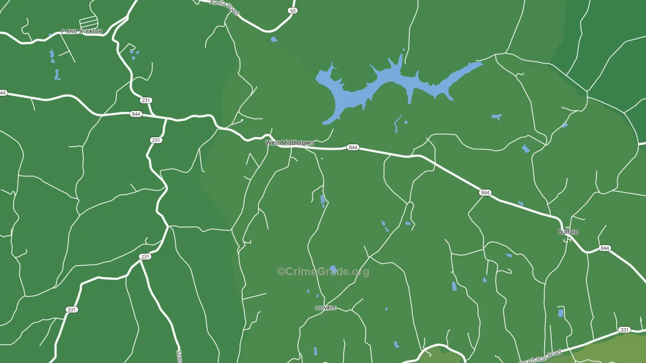 West Middletown, PA Map of Drug-Related Crime Rates