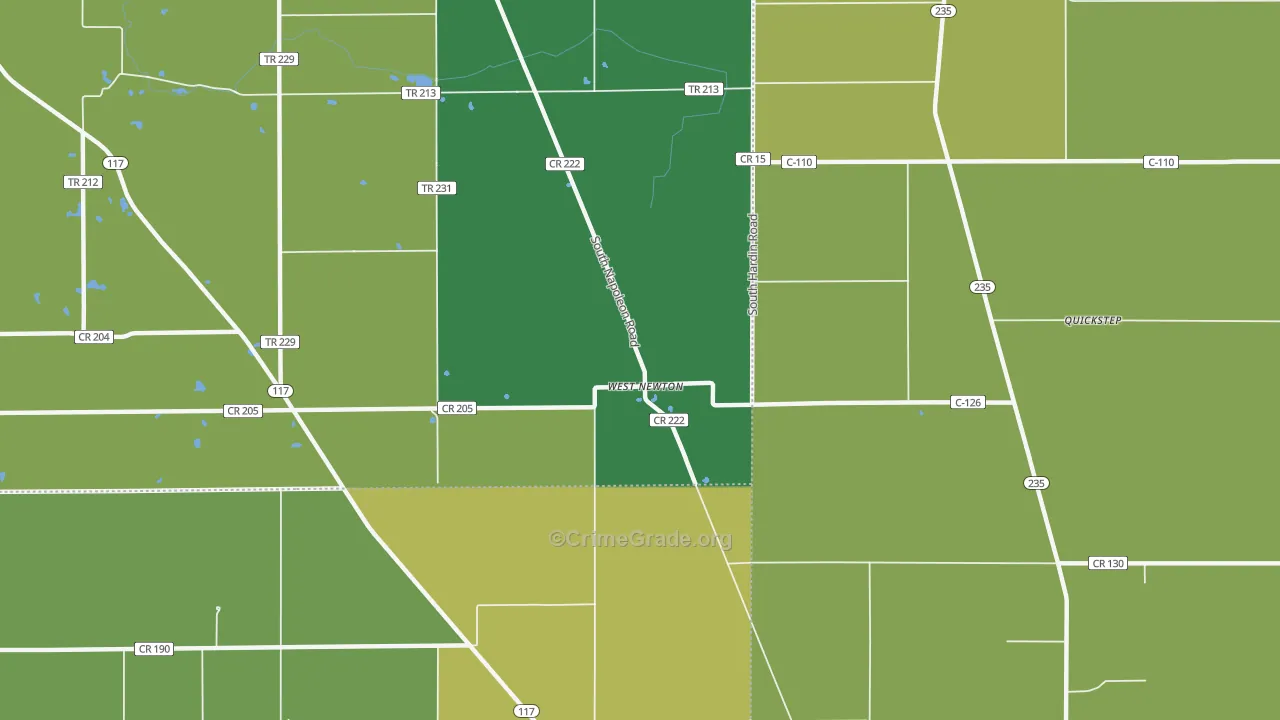 West Newton, OH Map of Drug-Related Crime Rates