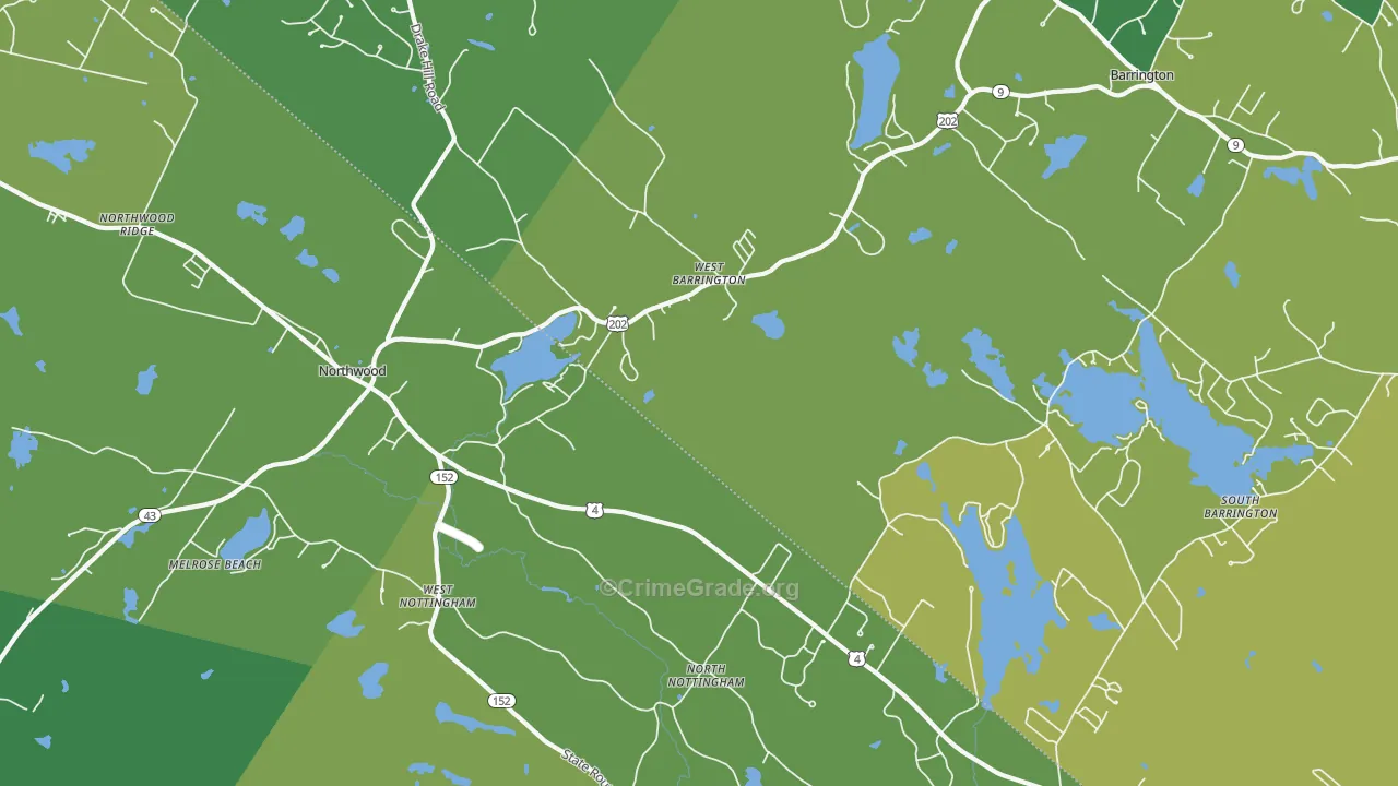 West Nottingham, NH Map of Drug-Related Crime Rates