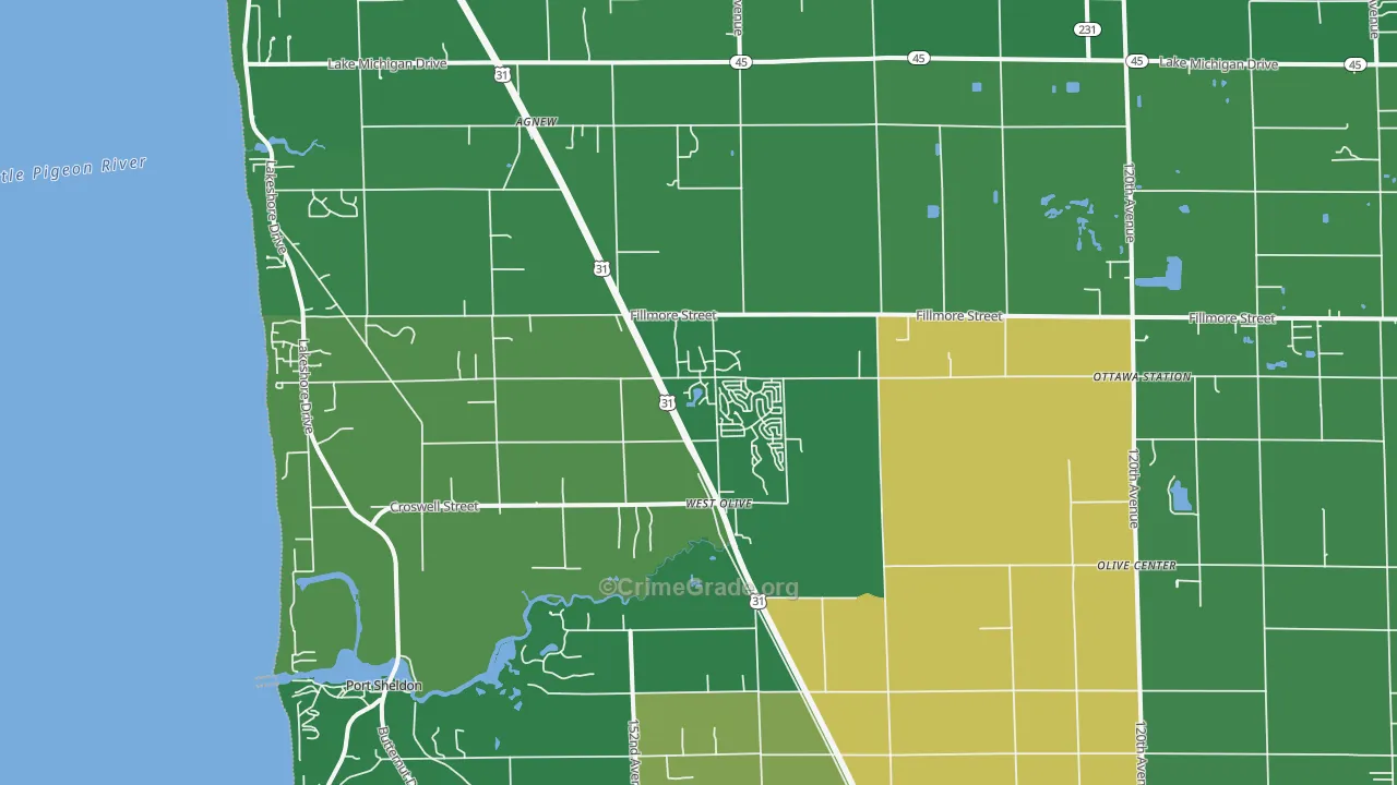 West Olive, MI Map of Drug-Related Crime Rates