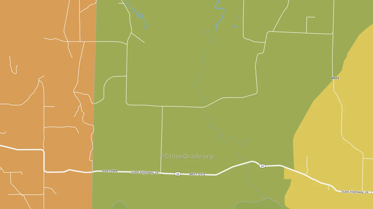 West Otis, AR Map of Drug-Related Crime Rates