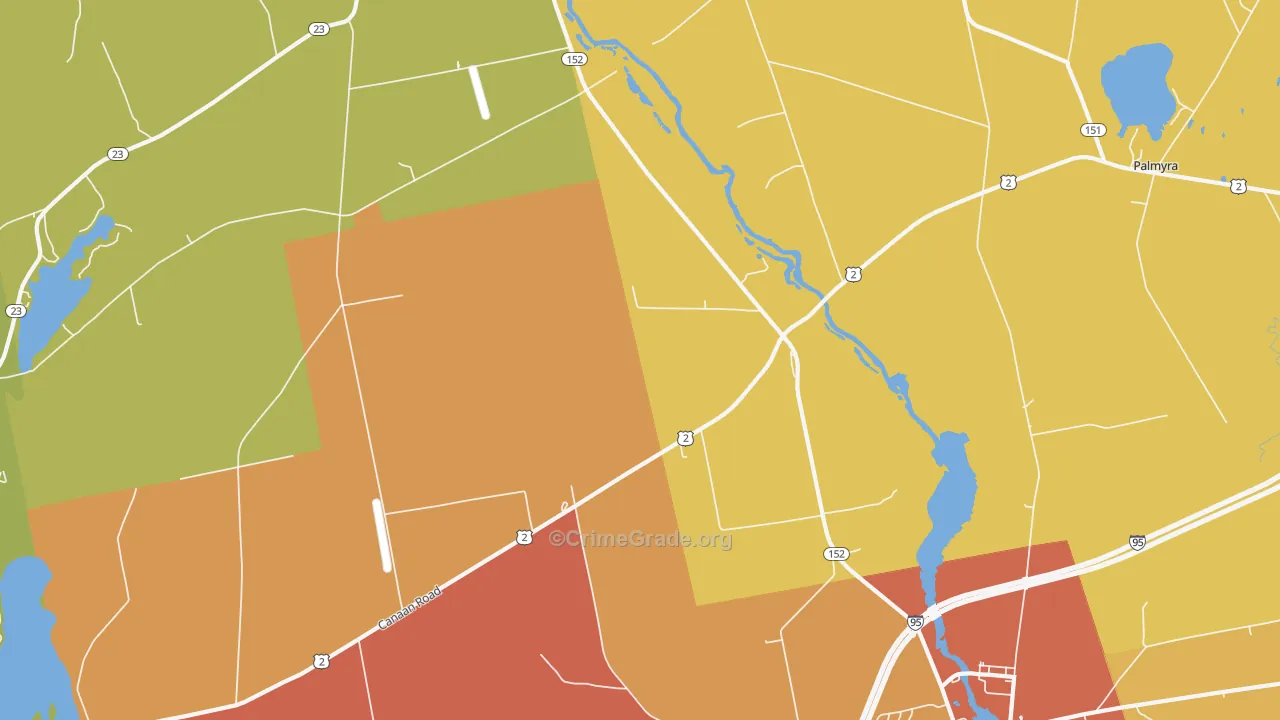 West Palmyra, ME Map of Drug-Related Crime Rates