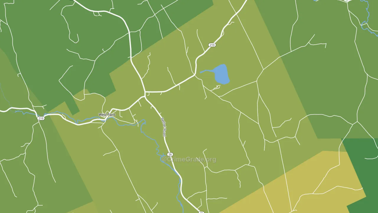 West Paris, ME Map of Drug-Related Crime Rates