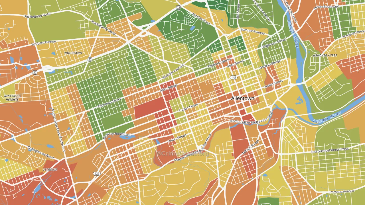 West Park, Allentown, PA Map of Drug-Related Crime Rates