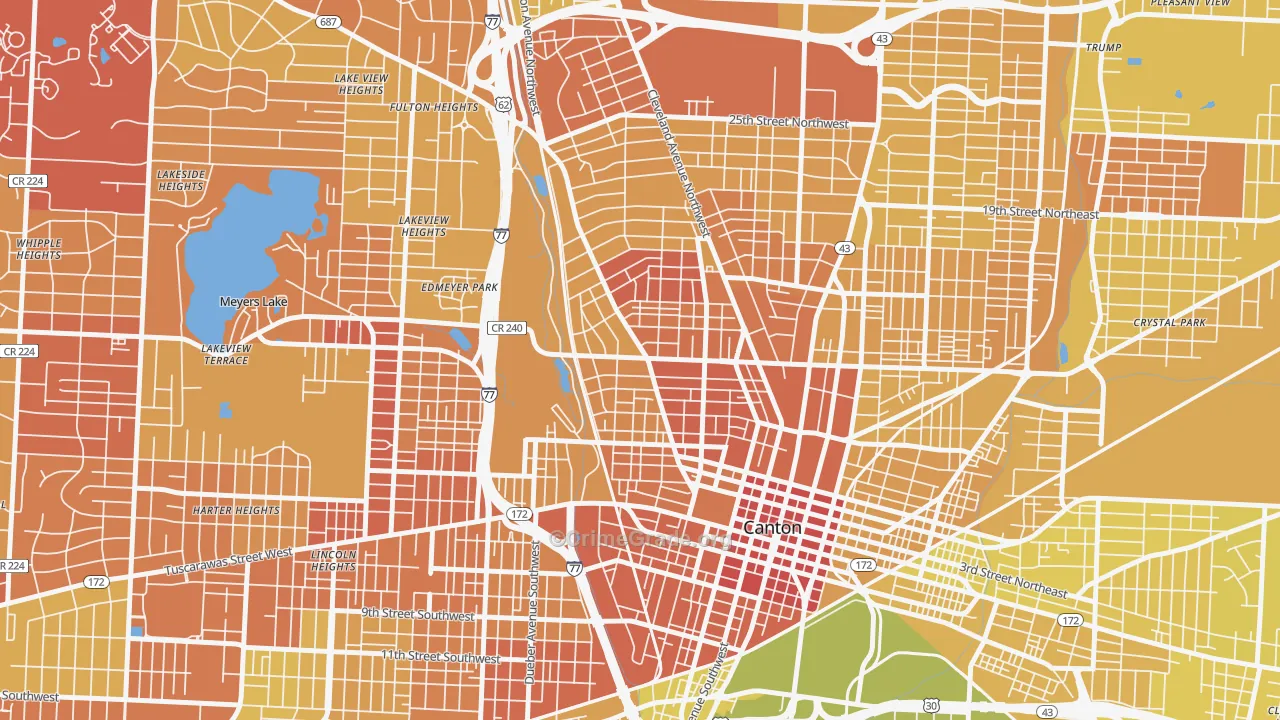 West Park, Canton, OH Map of Drug-Related Crime Rates