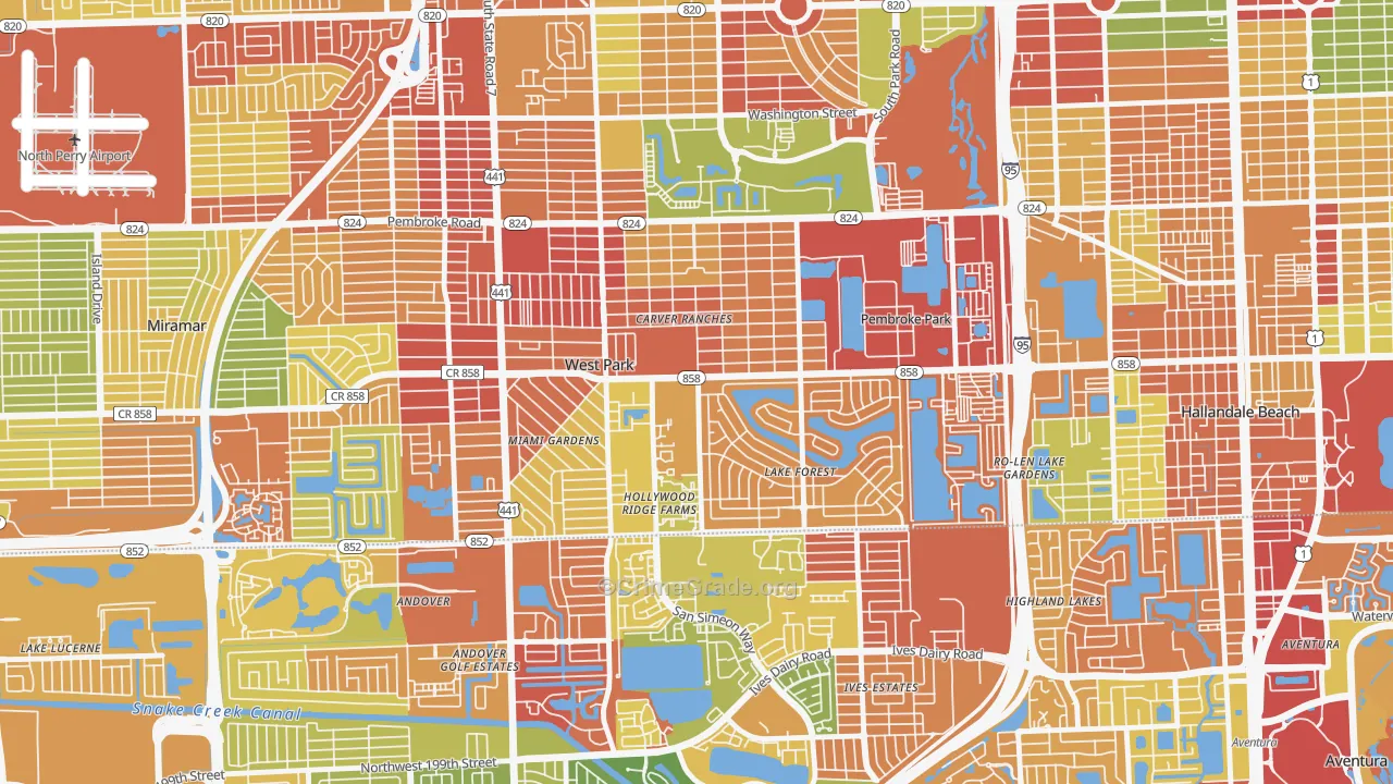 West Park, FL Map of Drug-Related Crime Rates