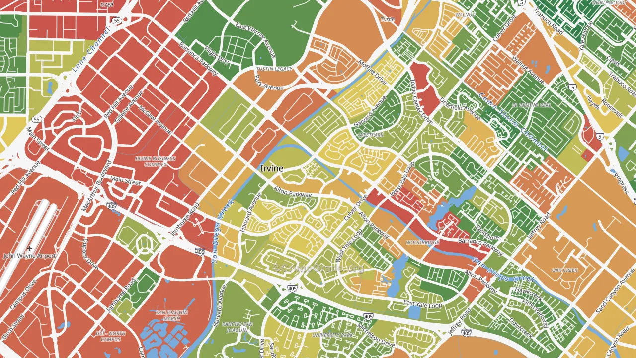 West Park, Irvine, CA Map of Drug-Related Crime Rates