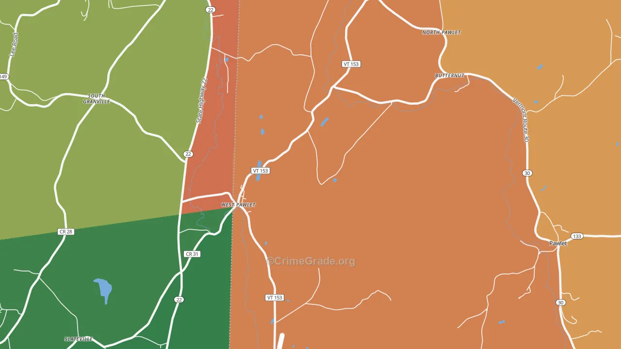West Pawlet, VT Map of Drug-Related Crime Rates