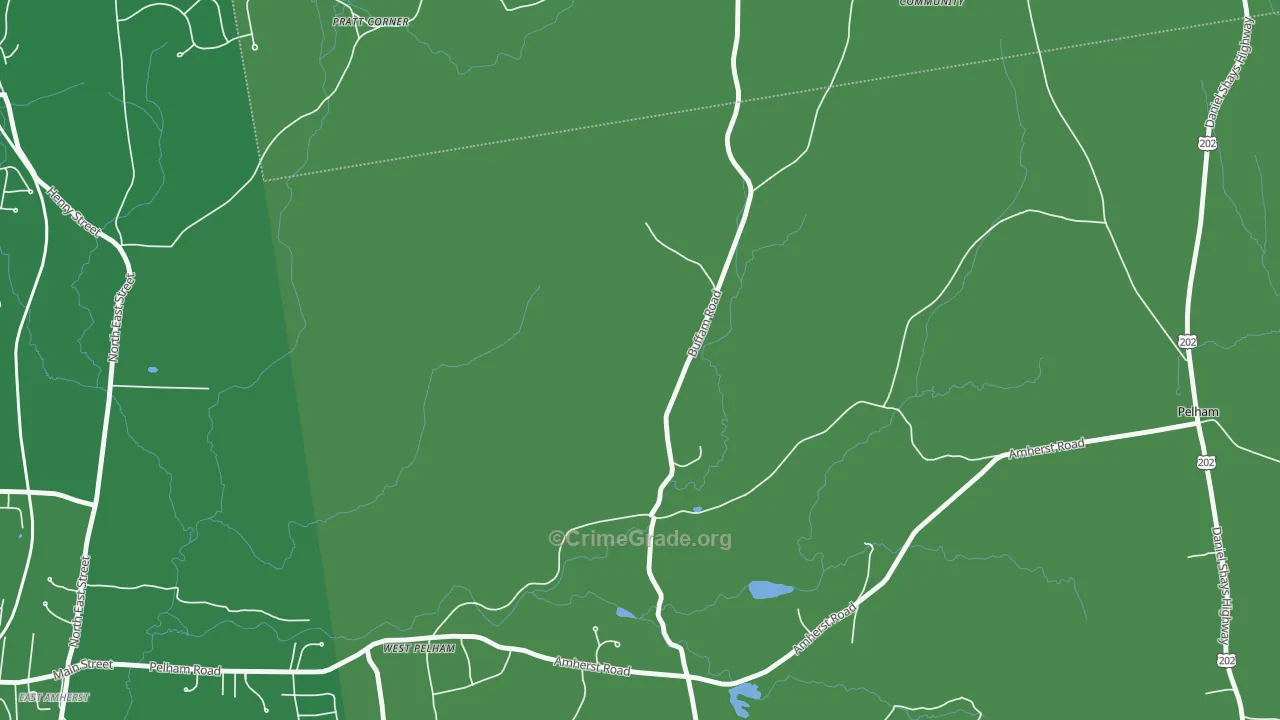West Pelham, MA Map of Drug-Related Crime Rates