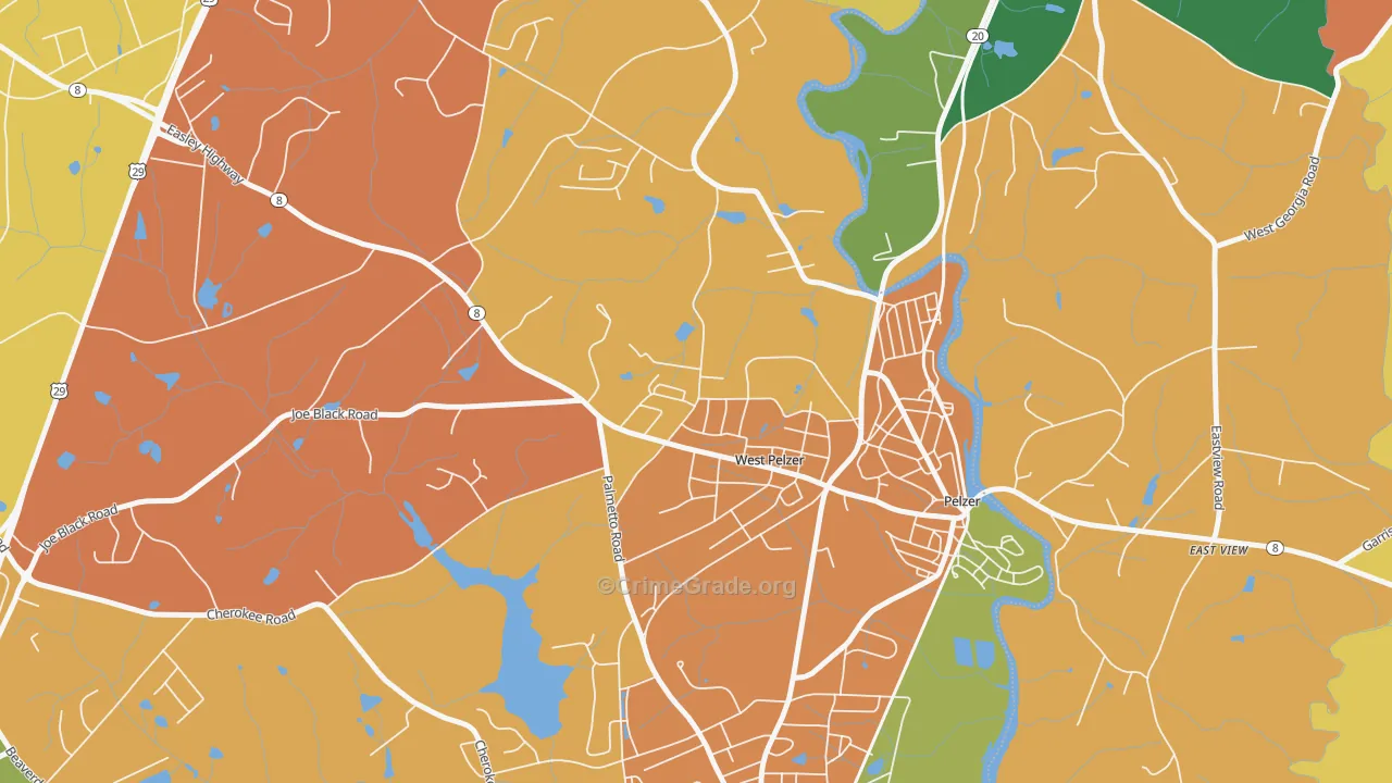 West Pelzer, SC Map of Drug-Related Crime Rates