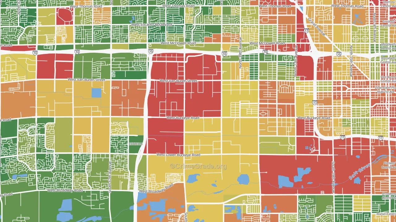 West Phoenix, Phoenix, AZ Map of Drug-Related Crime Rates