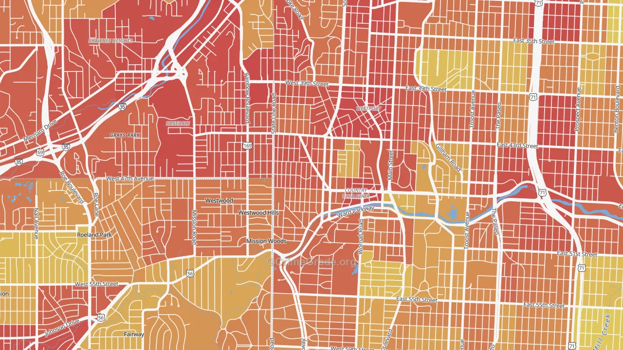 West Plaza, Kansas City, MO Map of Drug-Related Crime Rates