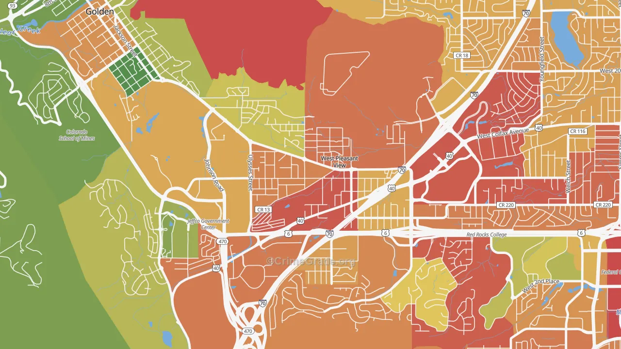 West Pleasant View, CO Map of Drug-Related Crime Rates