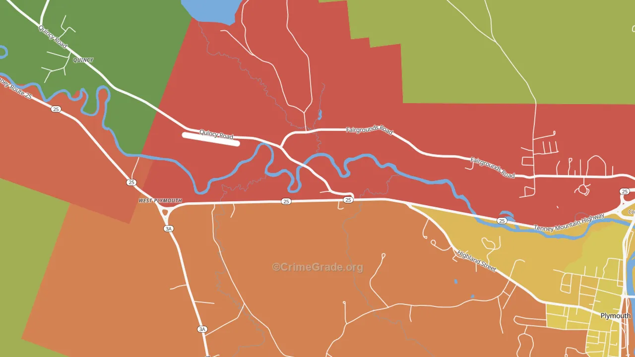 West Plymouth, NH Map of Drug-Related Crime Rates