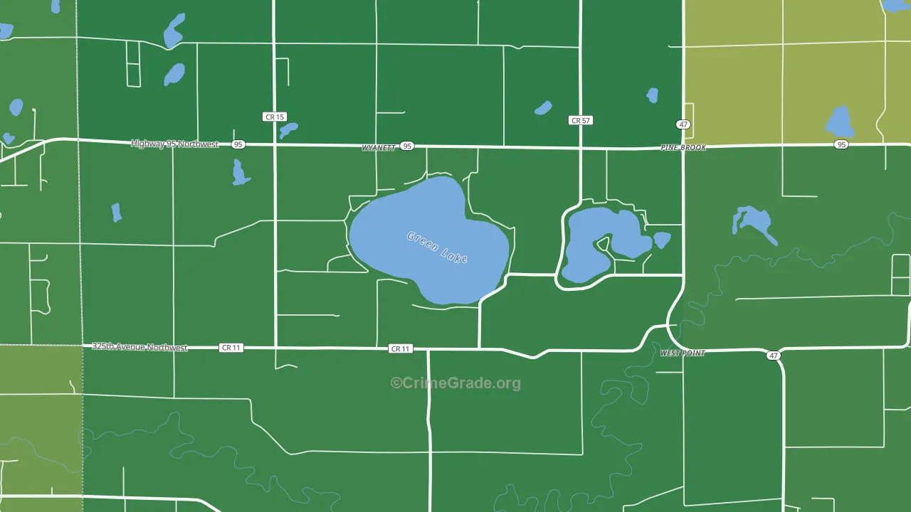 West Point, MN Map of Drug-Related Crime Rates