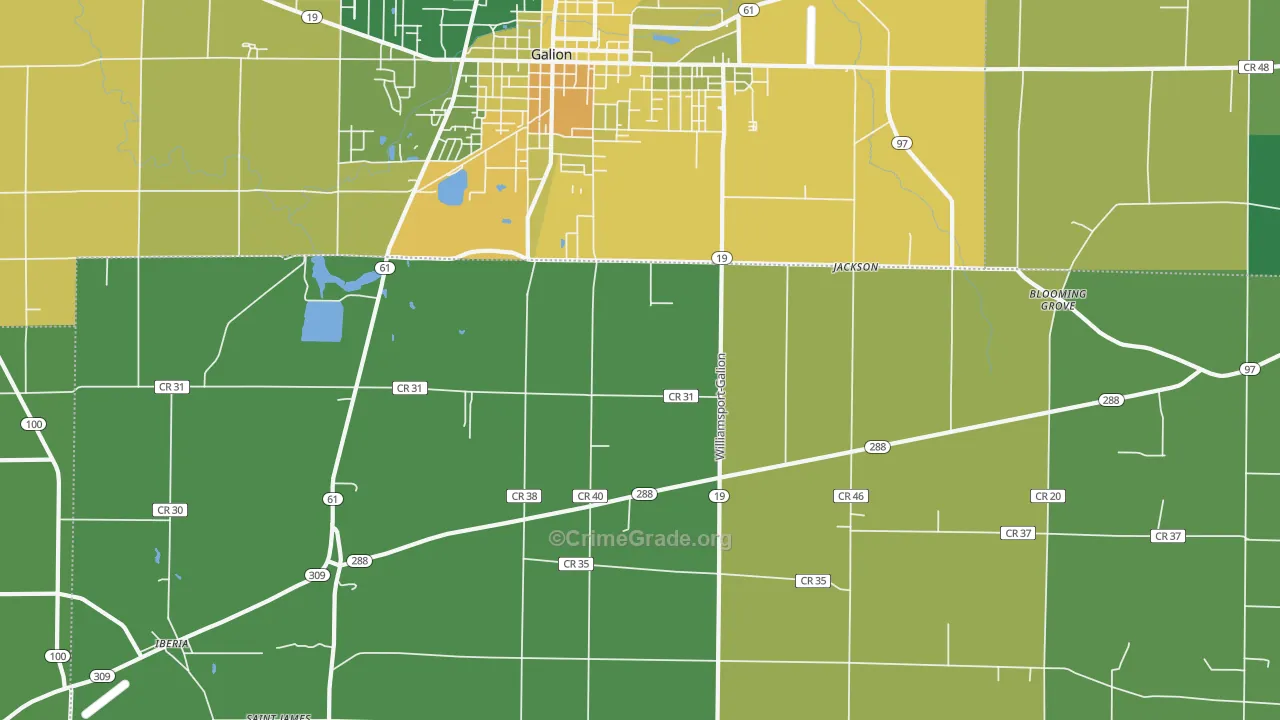 West Point, OH Map of Drug-Related Crime Rates