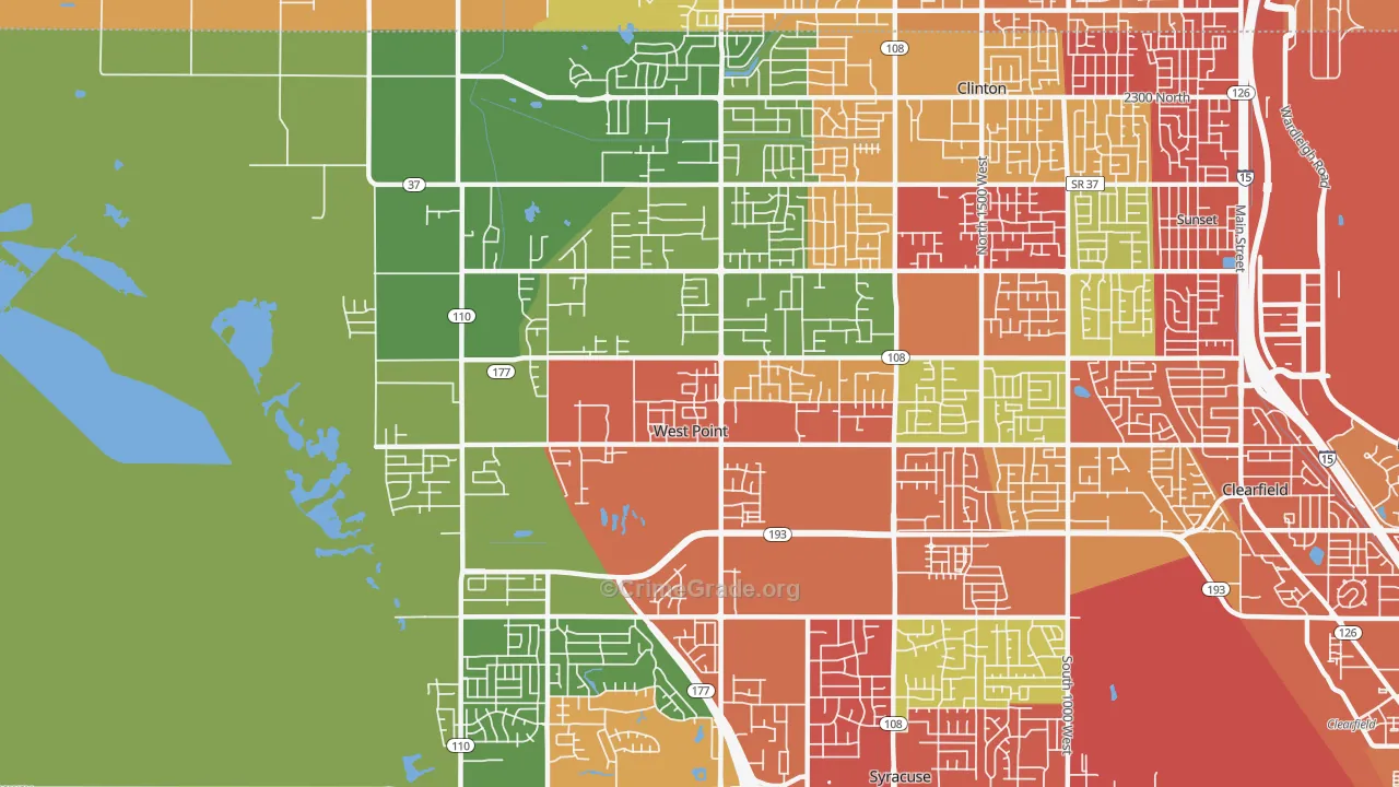 West Point, UT Map of Drug-Related Crime Rates