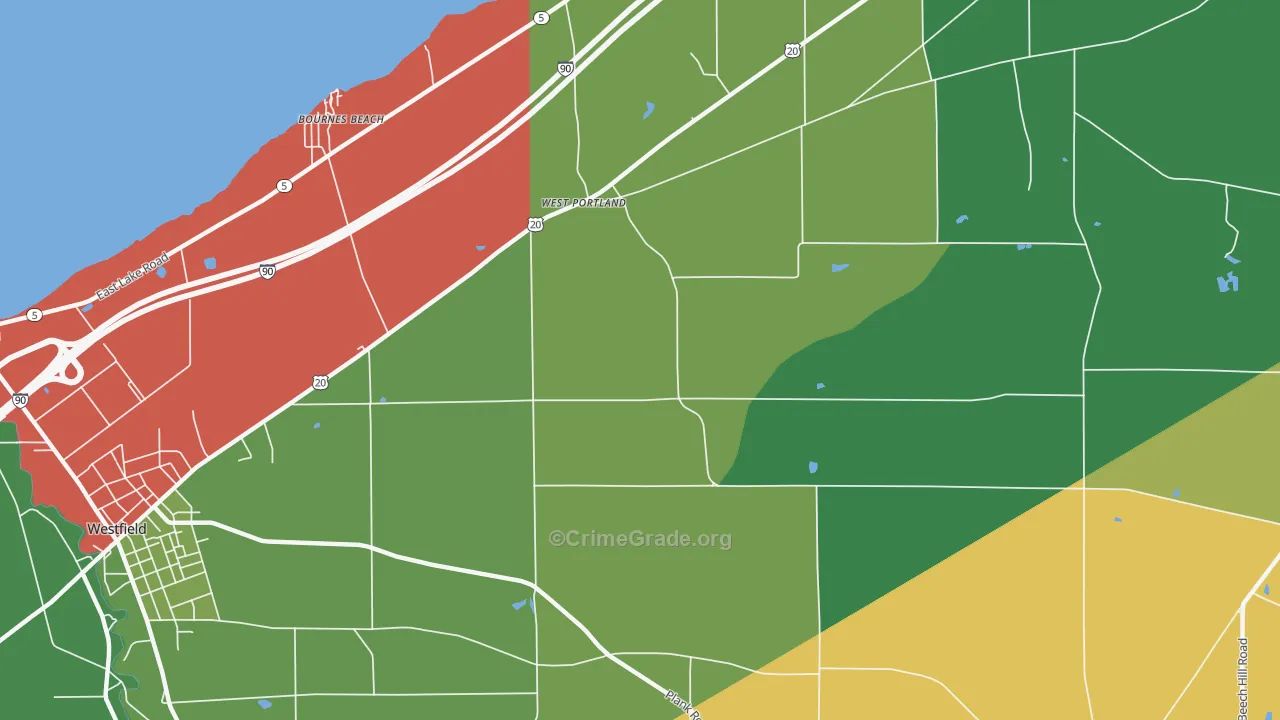 West Portland, NY Map of Drug-Related Crime Rates
