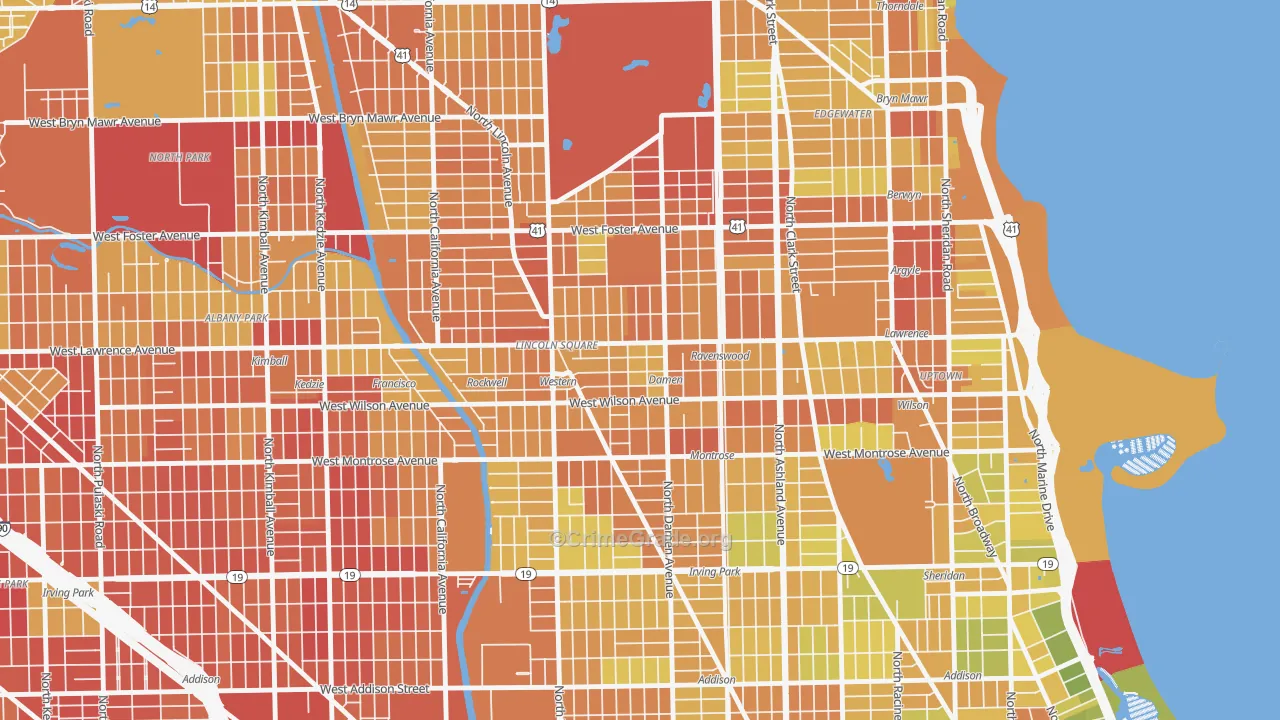 West Ravenswood, Chicago, IL Map of Drug-Related Crime Rates