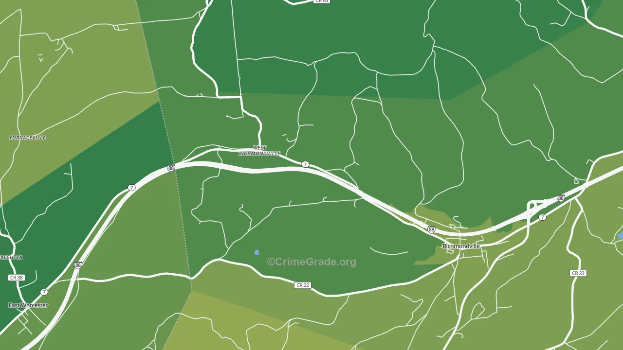 West Richmondville, NY Map of Drug-Related Crime Rates