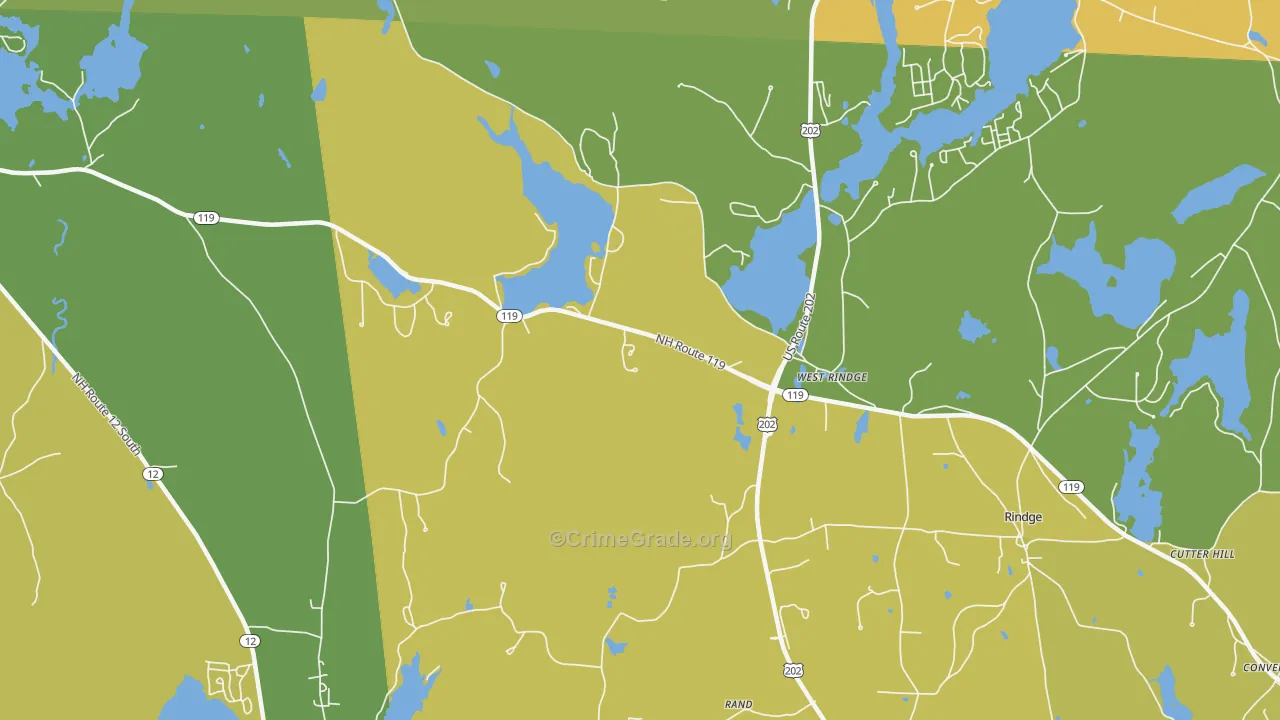 West Rindge, NH Map of Drug-Related Crime Rates