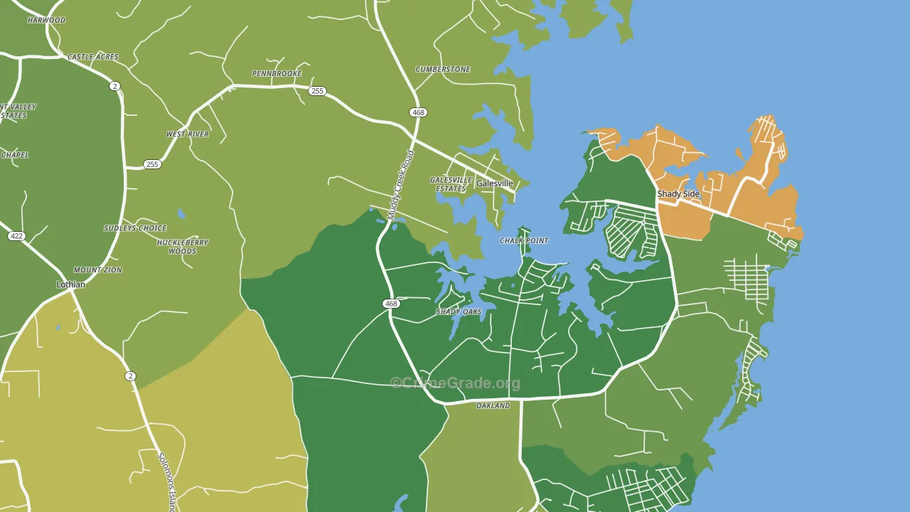 West River, MD Map of Drug-Related Crime Rates