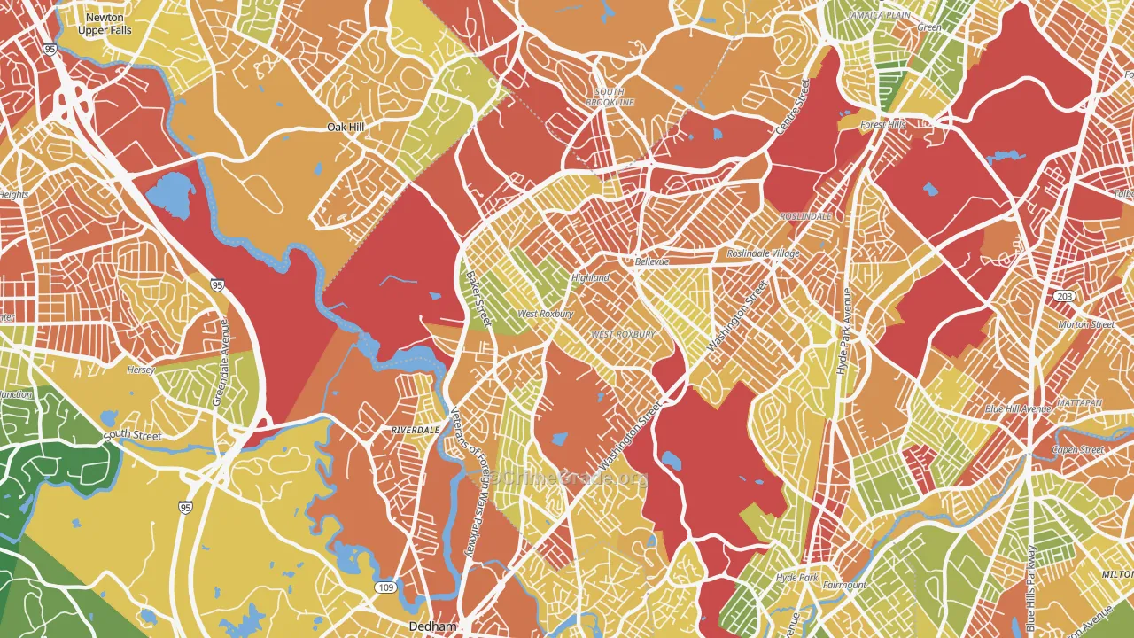 West Roxbury, MA Map of Drug-Related Crime Rates