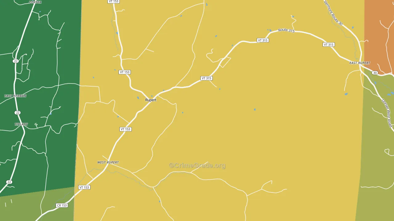West Rupert, VT Map of Drug-Related Crime Rates
